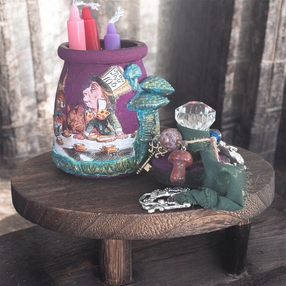 🐇⏱️ Alice in Wonderland Whimsical Fantasy Art Jar